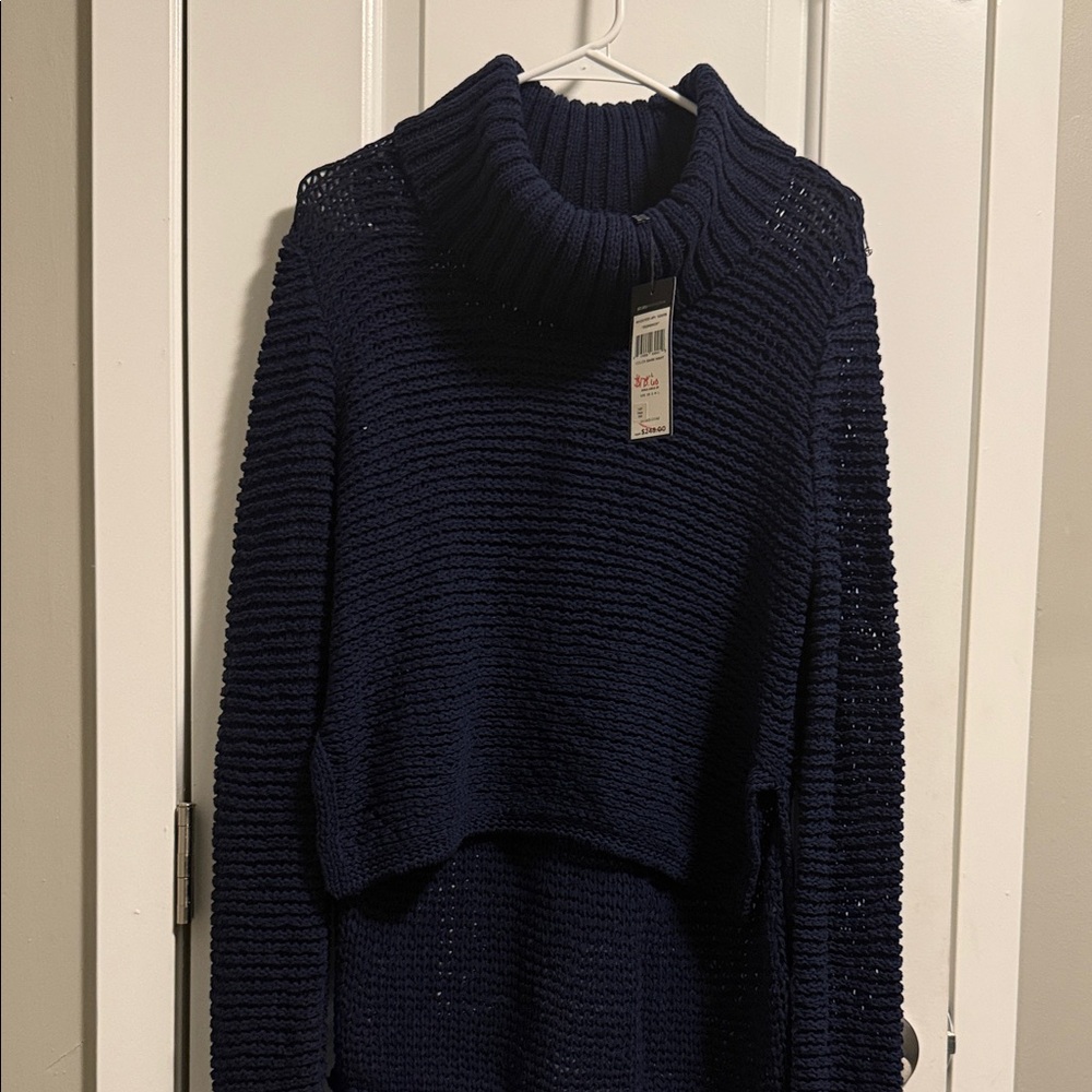 BCBGMaxAzria Deep Blue Cowl Neck Sweater